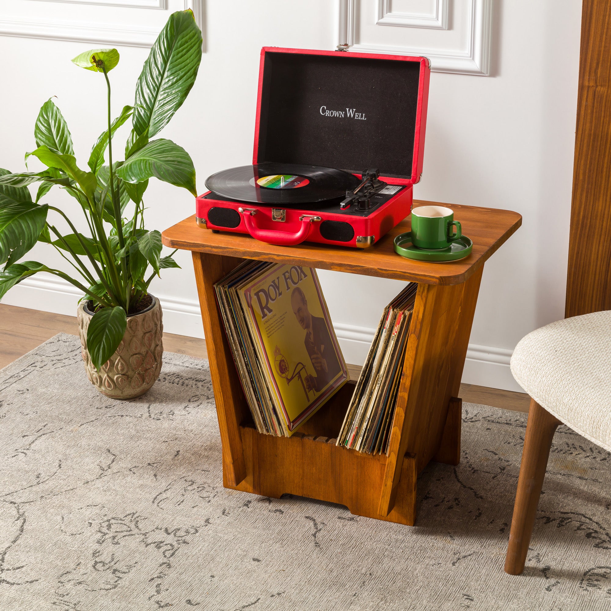 Nevada - Scandinavian Stereo Cabinet - Media Console - Vinyl Record Storage - Turntable Stand - Vintage Player Stand - Solid Wood Table For Record
